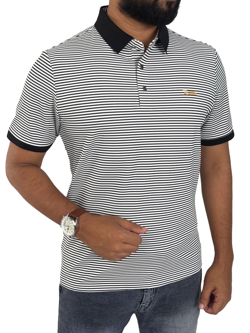 Premium Stripe Cotton Polo
