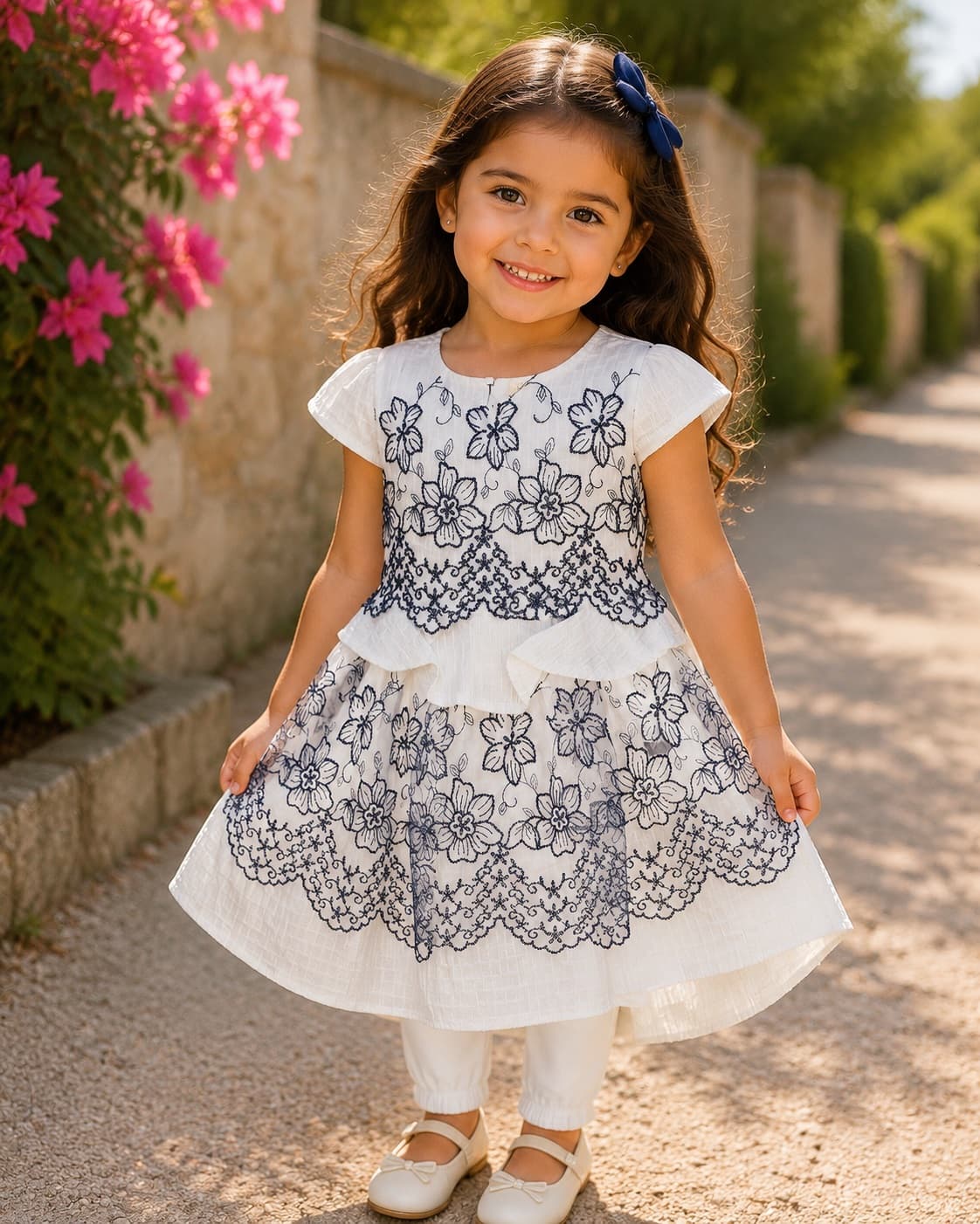 Floral Embroidered Baby Girl Dress 