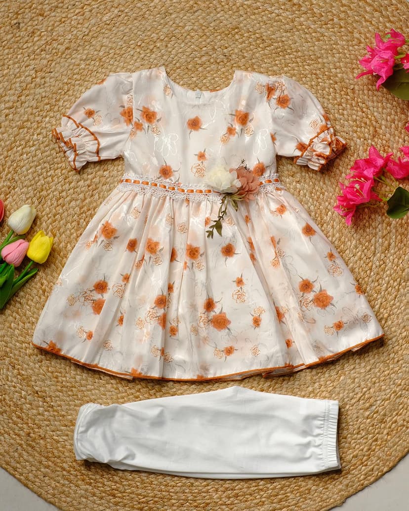 Girl’s Floral Dress with Leggings